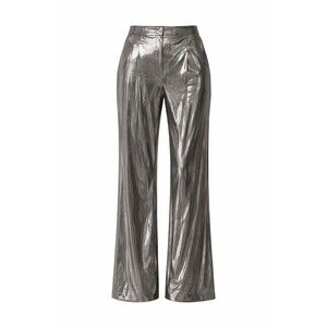 Halston Jess Trousers In Foil Jersey Metallic High Rise Wide Leg Size 10 Glamour